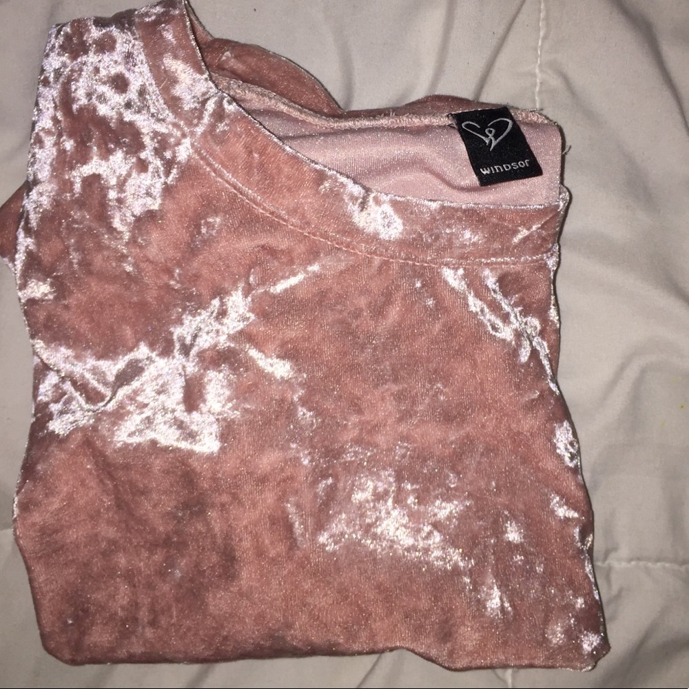 FINAL PRICE DROP // baby pink suede crop top